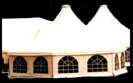 Beispiel eines Zeltes mit exklusivem Pagodendach